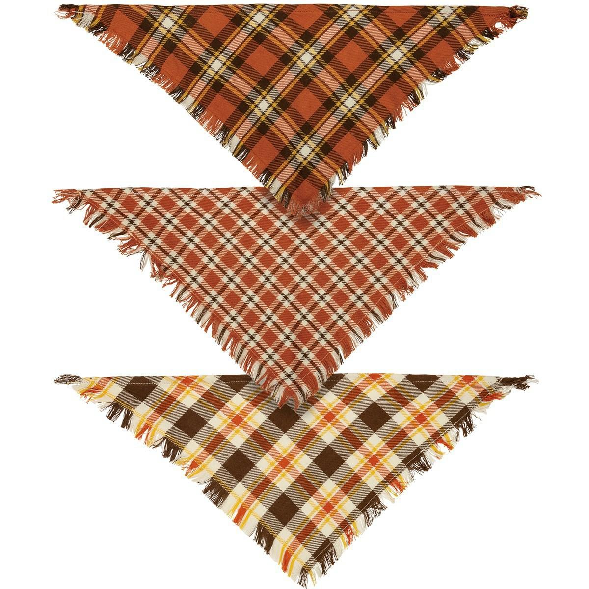 *Assorted* Fall Plaid Pet Bandana Dog Vests