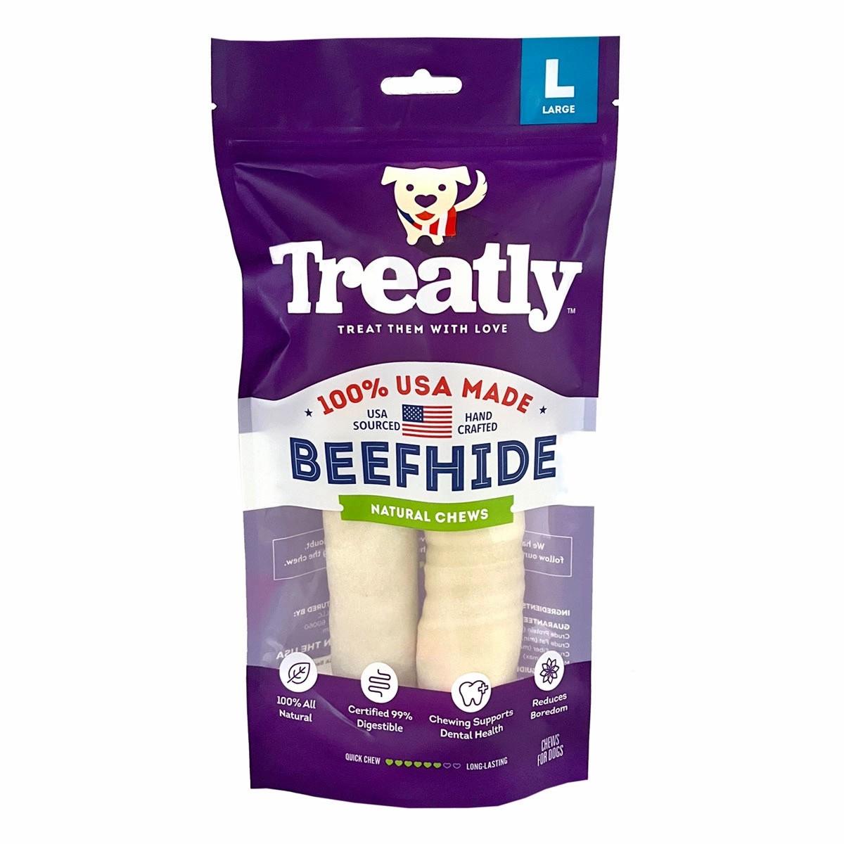 Beefhide Natural Chew 2 Pack Dog Treats