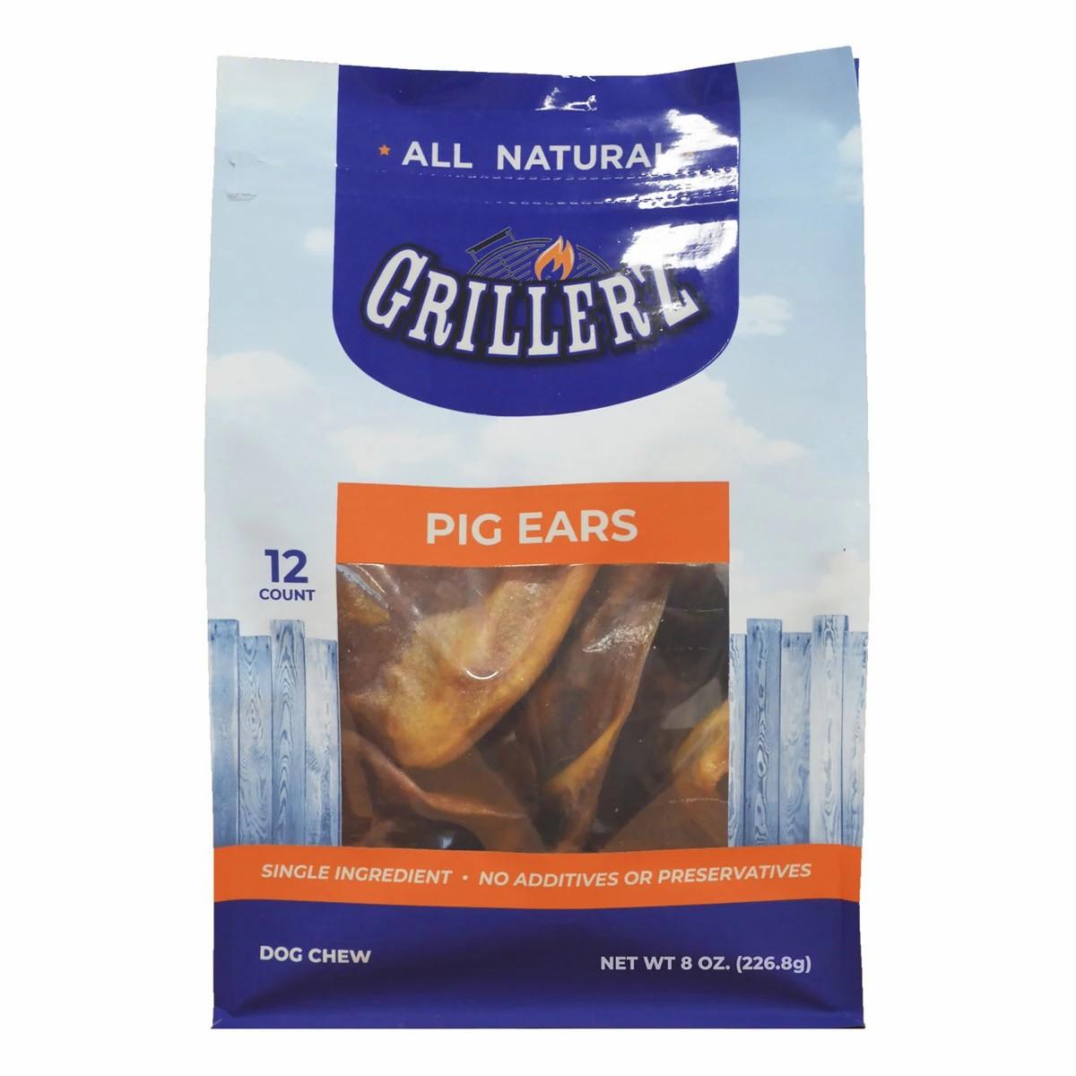 Grillerz Pig Ears 12 Count Dog Treats