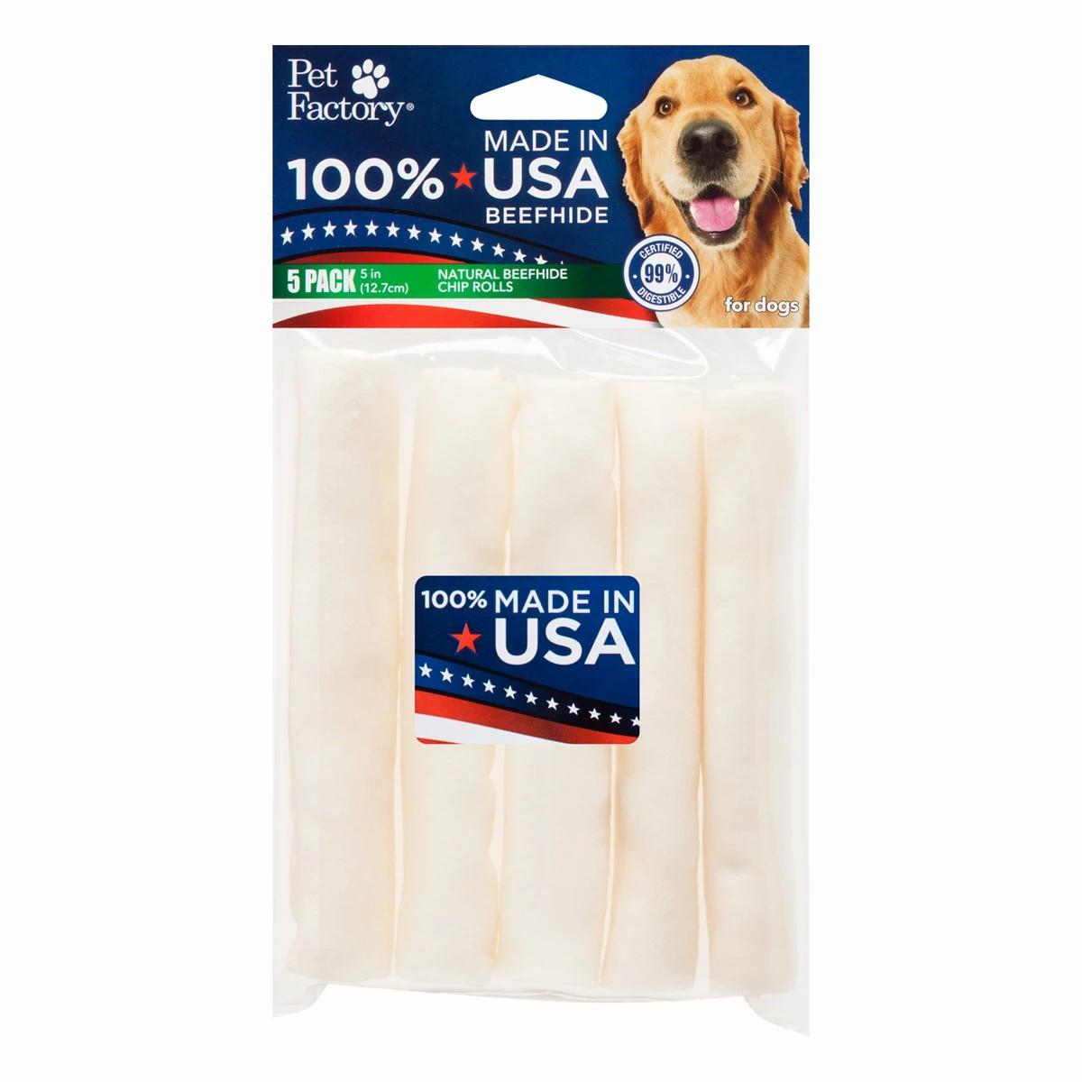 Natural Beefhide Chip Rolls Dog Bones Dog Treats