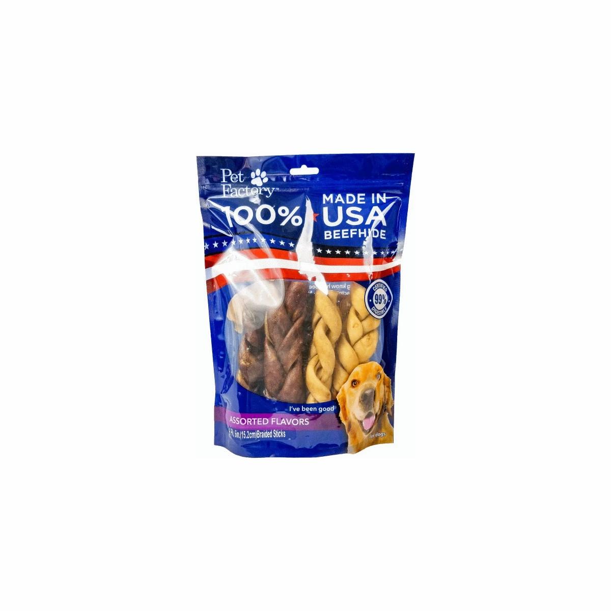 Usa Braids Assorted Flavors 6 Pack Dog Treats